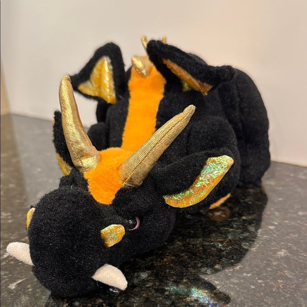 GANZ Webkinz Lava Dragon Black And Orange 10" Plush Stuffed Animal
